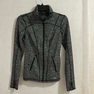 EXP Core Performance Women Activewear Zip Up Lightweight Jacket. Black and Gray.